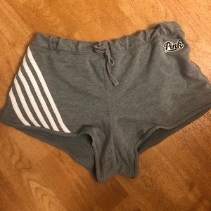 VS Pink Gray Comfy Booty Shorts